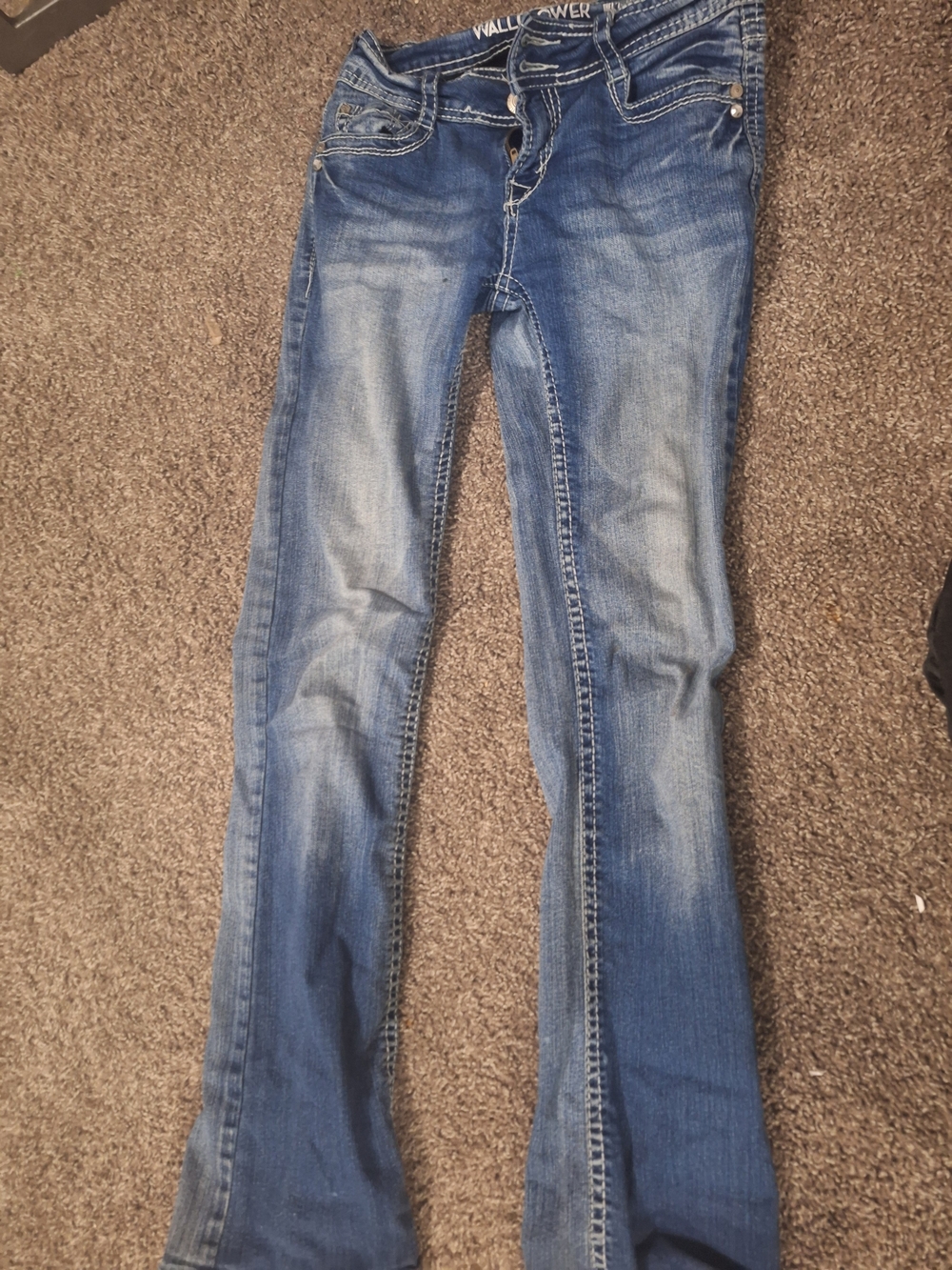 Wallflower Medium Blue Flare Jeans with Faded Wash